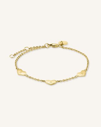 The Love Motif pulsera con triple motivo de corazón JBTHG-J502,leftcolumn,