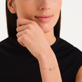 Pulsera Letra C con cristales lefcolumn