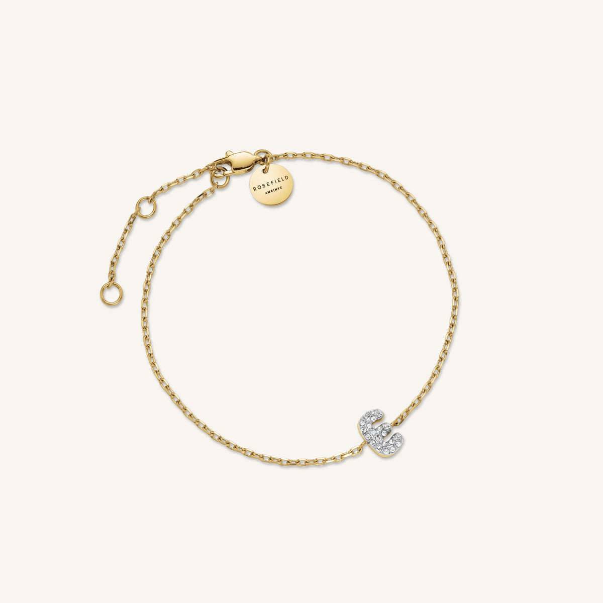 Pulsera Letra E con cristales leftcolumn