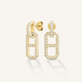 Pendientes octagonales con cristal leftcolumn,