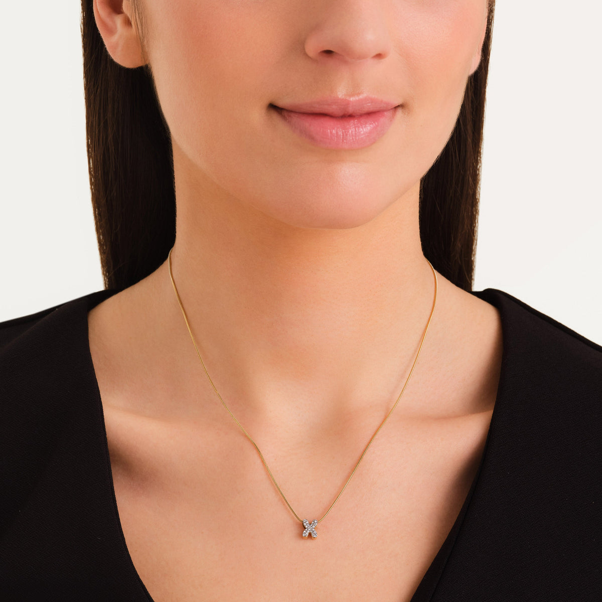 Collar Letra X con cristales leftcolumn