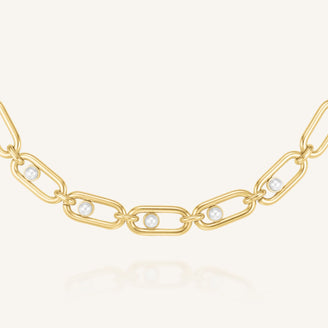 Collar de Eslabones con Perla leftcolumn