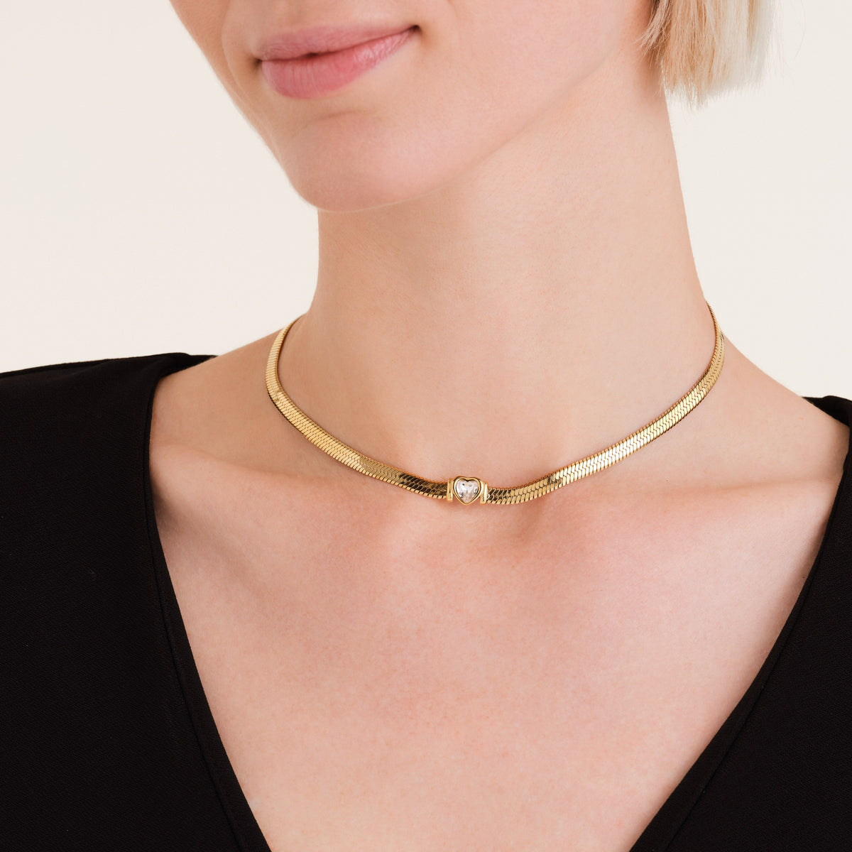 Choker Cadena Serpiente Corazón JNSWG-J1002,leftcolumn