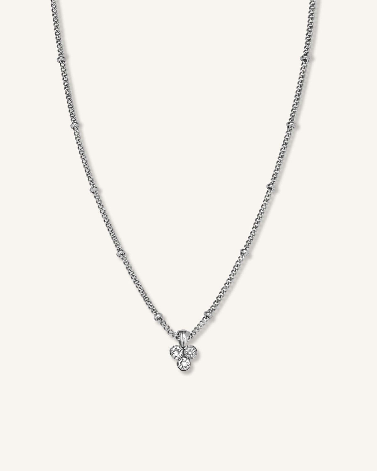 Necklace With Triple Crystals Charm leftcolumn