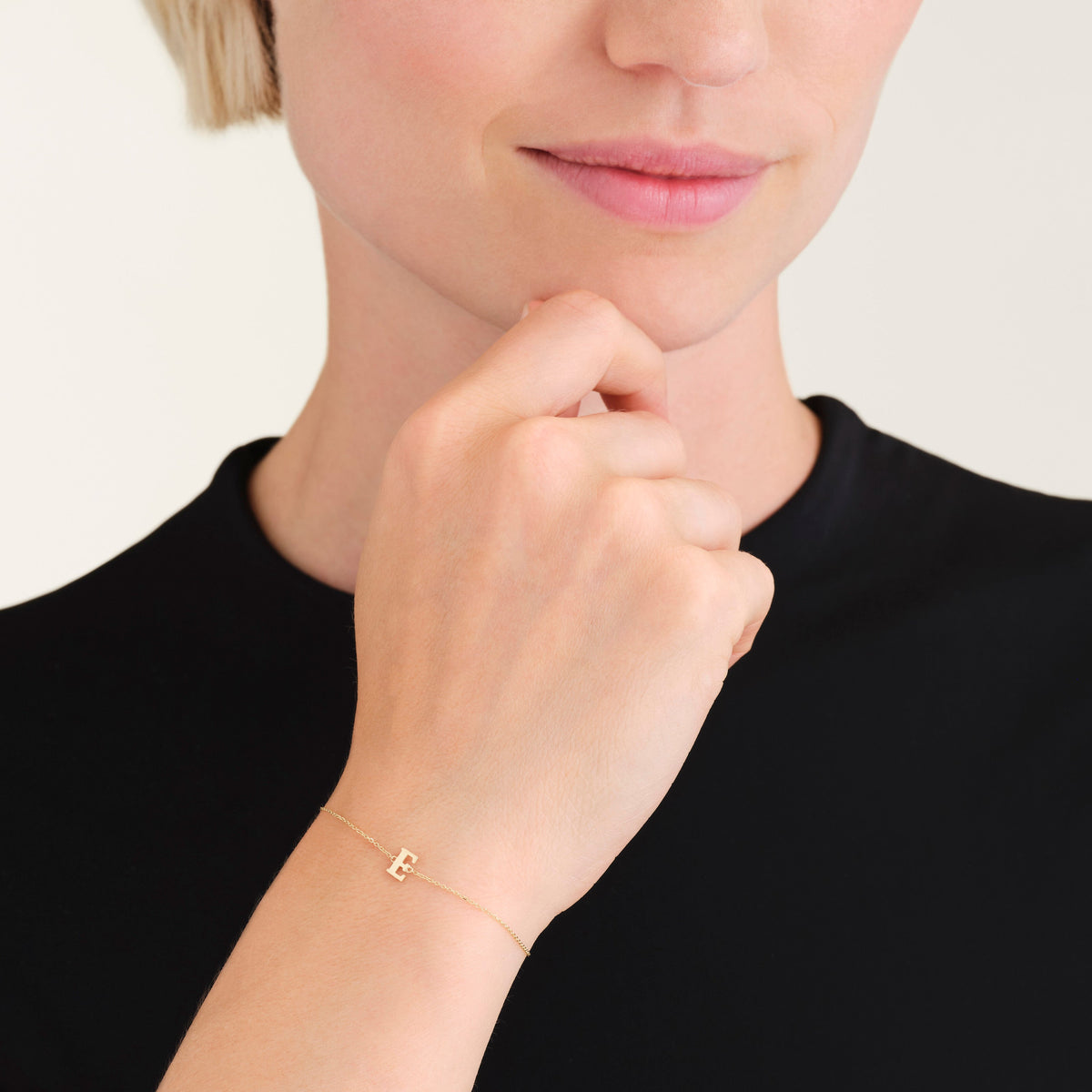 Initial Bracelet E leftcolumn